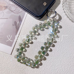 Creative Crystal Phone Chain – Elegant Beaded Strap/Keychain, Steel-Wire Reinforced (≈24–28 cm)