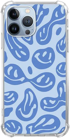 Artistic Hippy Rainbow Smiley Flower Case for iPhone 15 Pro Max