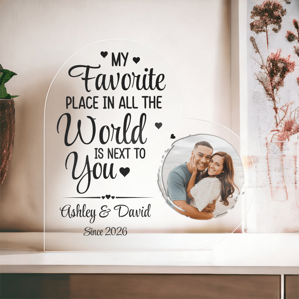 Personalized Heart Acrylic Plaque with Photo