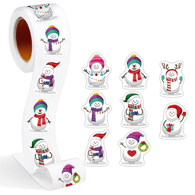 Snowman Christmas Gift Tags – 500 PCS Irregular Shape Sticker Labels for Presents (Personalized Name Tags)