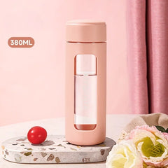 "Dual Layer Portable Glass Cup for Students"