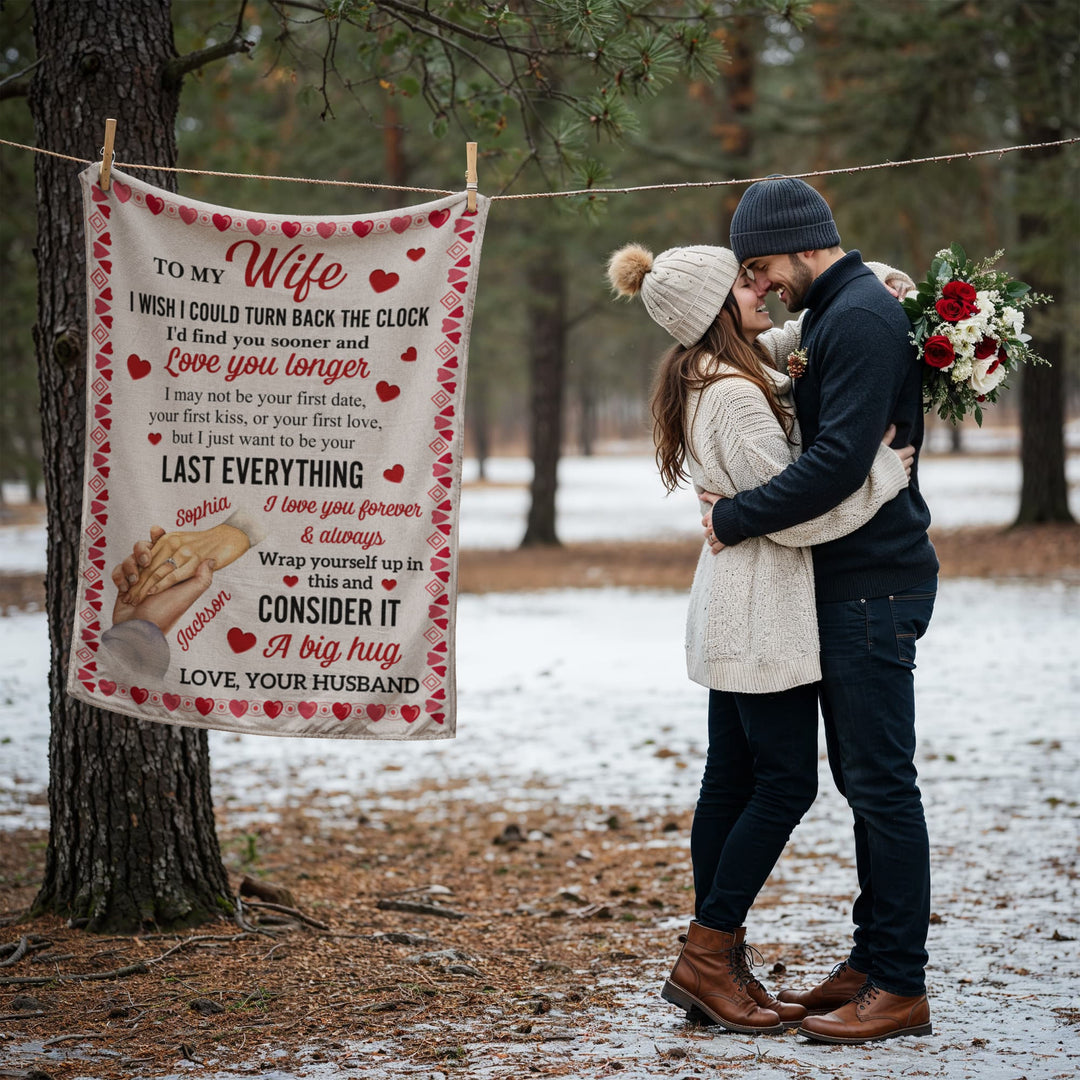 To my wife coral fleece blanket romantic gift