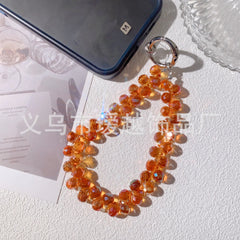 Creative Crystal Phone Chain – Elegant Beaded Strap/Keychain, Steel-Wire Reinforced (≈24–28 cm)