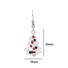 Dazzling Christmas Tree Earrings with Red & Clear Crystals