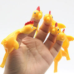10-Pack Wall Stick Slingshot Catapult Chicken Toys for Fun