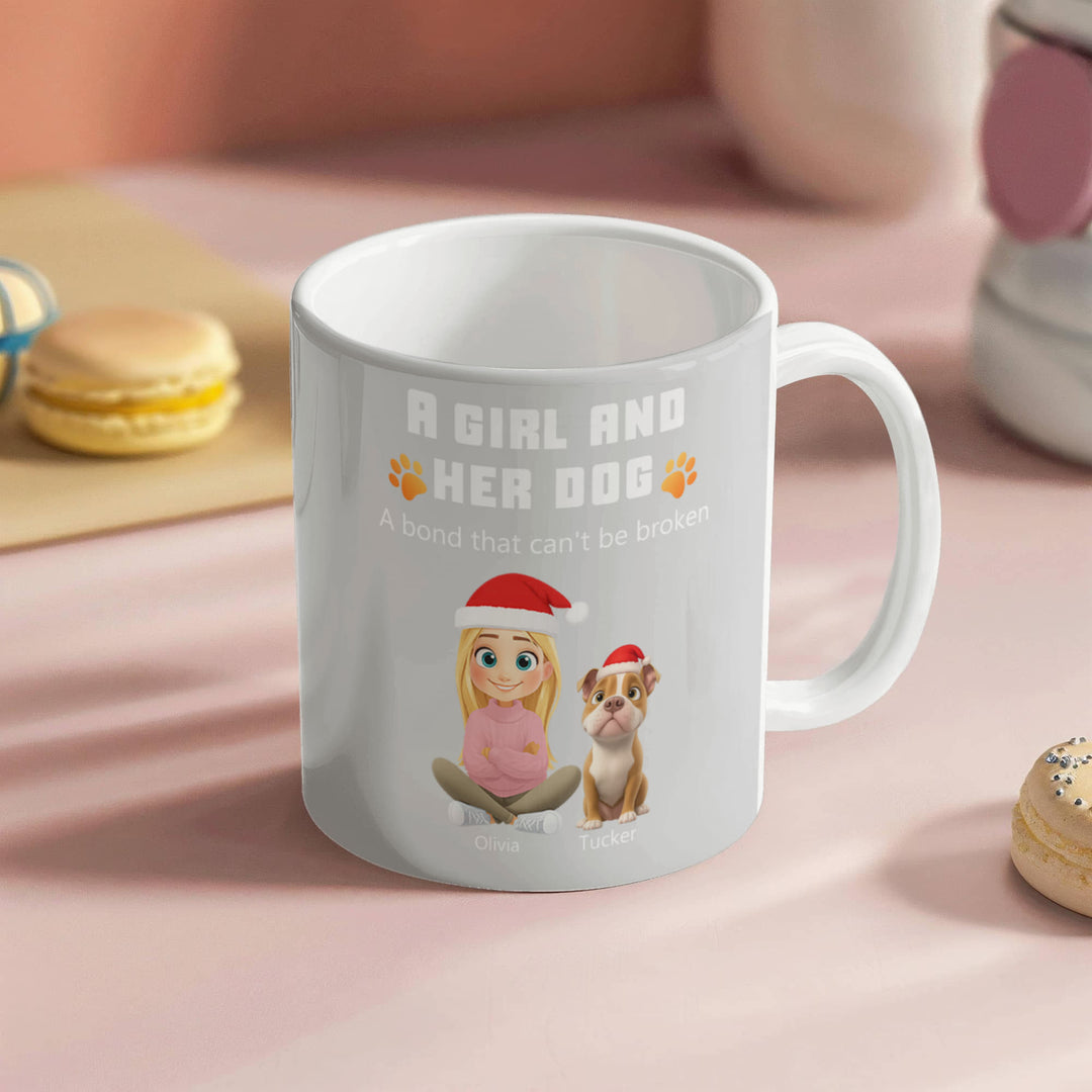 A Girl and Her Dog Personalized Mug - Whimsical Shoppe