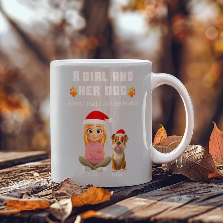 A Girl and Her Dog Personalized Mug - Whimsical Shoppe