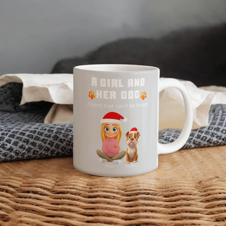 A Girl and Her Dog Personalized Mug - Whimsical Shoppe