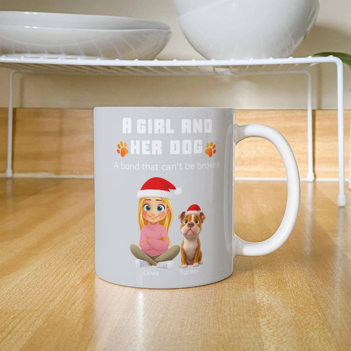 A Girl and Her Dog Personalized Mug - Whimsical Shoppe