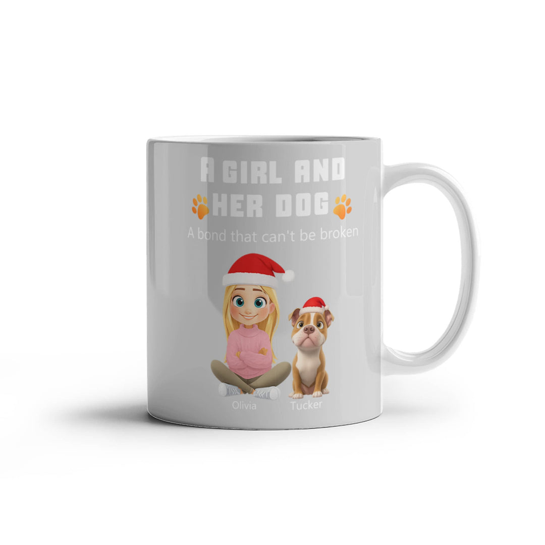 A Girl and Her Dog Personalized Mug - Whimsical Shoppe