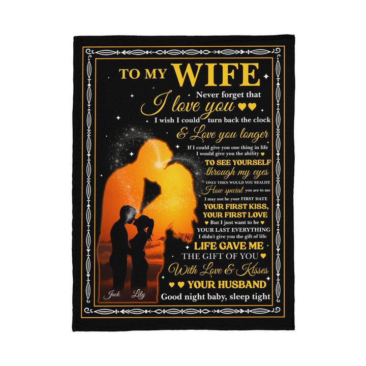 To My Wife Romantic Wall Art Gift from Husband – Love Message Print with Sunset Silhouette, Meaningful Anniversary or Wedding Keepsake