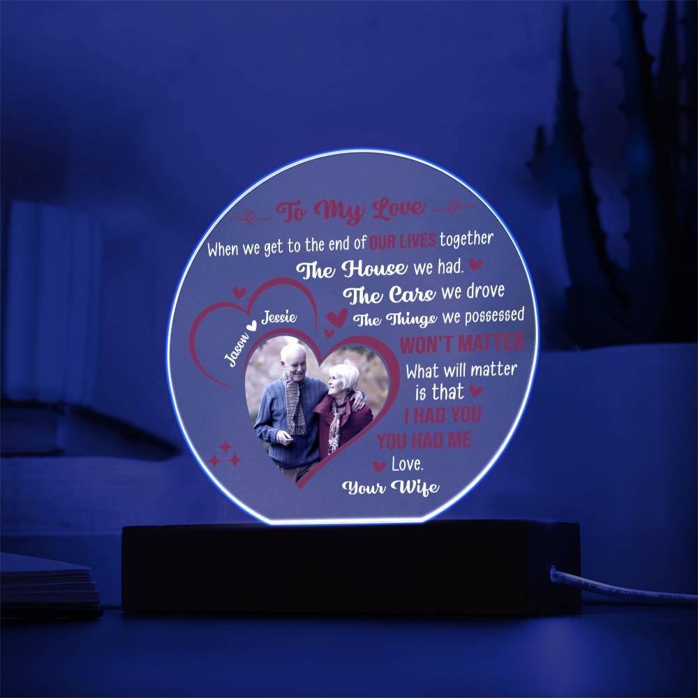 Personalized Couple LED Acrylic Plaque – Custom Names Romantic Love Light Gift, Anniversary or Wedding Keepsake Home Décor