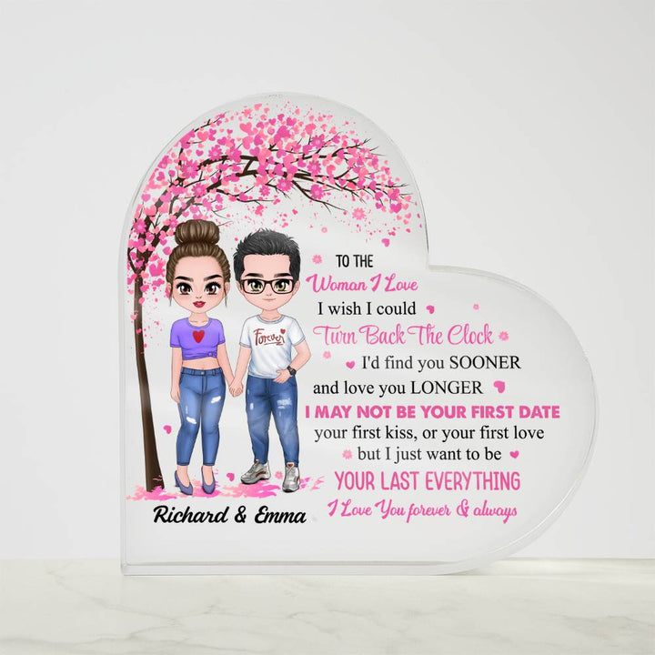 Couple clipart personalized acrylic heart Valentine display