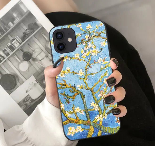 Abstract Van Gogh Phone Case – Water Transfer Hard Shell Cover (Slim, Scratch - Resistant) - Whimsical Shoppe