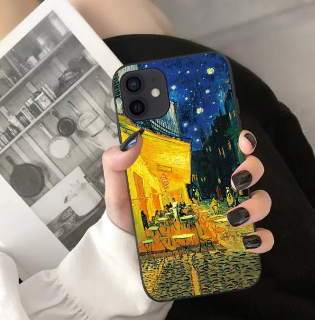 Abstract Van Gogh Phone Case – Water Transfer Hard Shell Cover (Slim, Scratch - Resistant) - Whimsical Shoppe