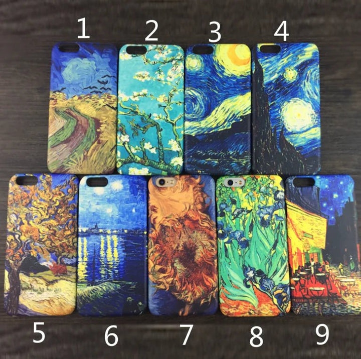 Abstract Van Gogh Phone Case – Water Transfer Hard Shell Cover (Slim, Scratch - Resistant) - Whimsical Shoppe