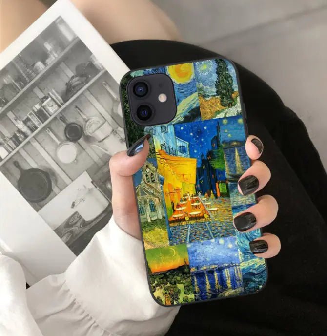 Abstract Van Gogh Phone Case – Water Transfer Hard Shell Cover (Slim, Scratch - Resistant) - Whimsical Shoppe