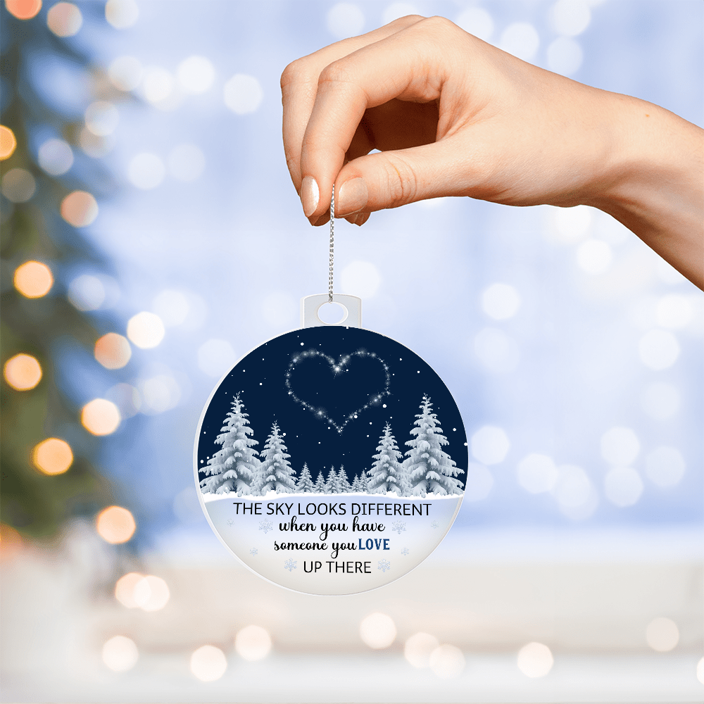 Acrylic Memorial Ornament - "Someone You Love Up There" (Starry Heart) - Whimsical Shoppe