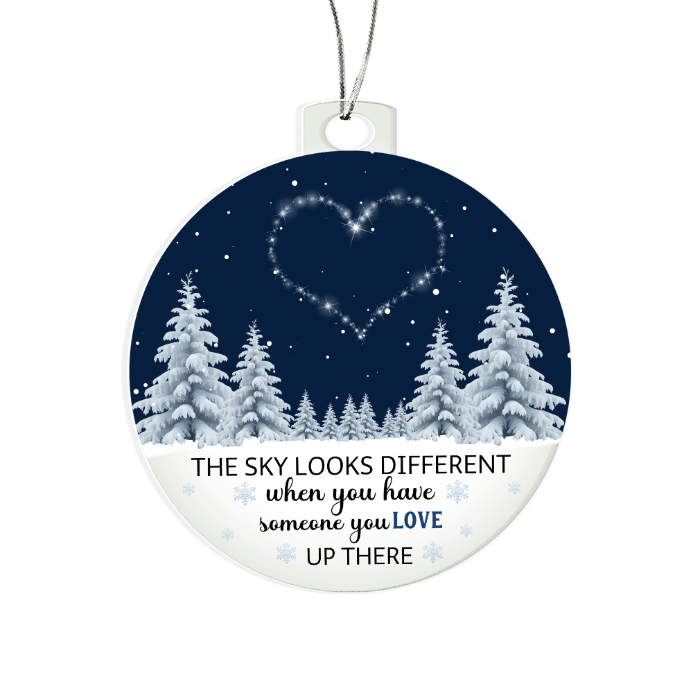 Acrylic Memorial Ornament - "Someone You Love Up There" (Starry Heart) - Whimsical Shoppe