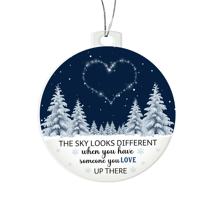 Acrylic Memorial Ornament - "Someone You Love Up There" (Starry Heart) - Whimsical Shoppe