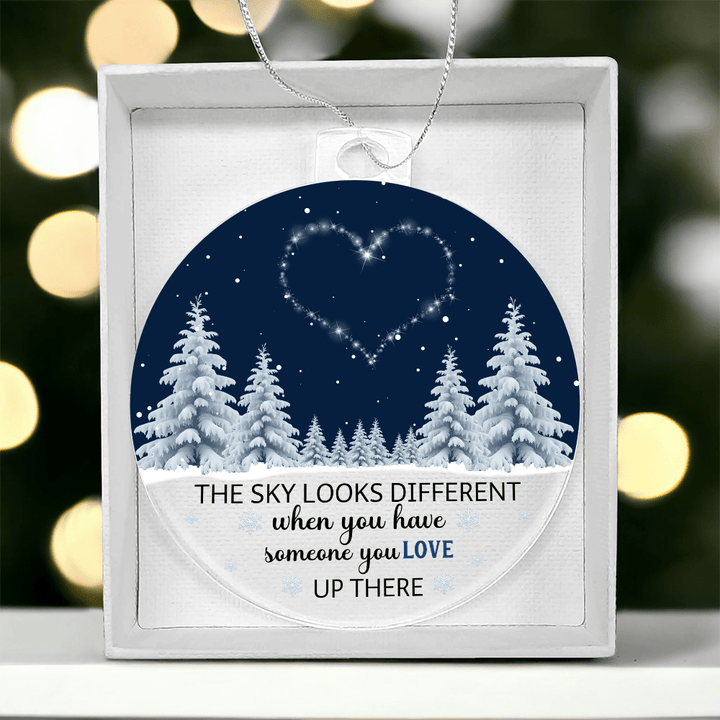 Acrylic Memorial Ornament - "Someone You Love Up There" (Starry Heart) - Whimsical Shoppe