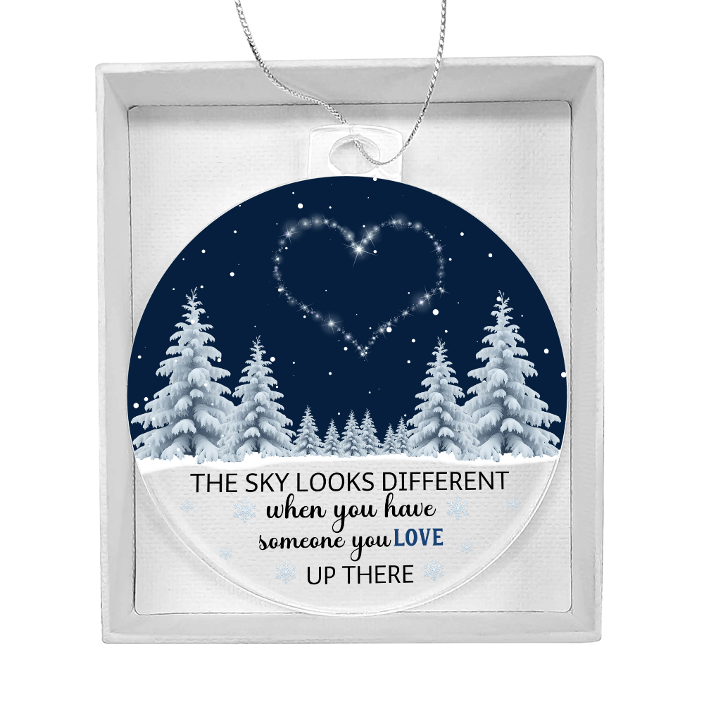 Acrylic Memorial Ornament - "Someone You Love Up There" (Starry Heart) - Whimsical Shoppe