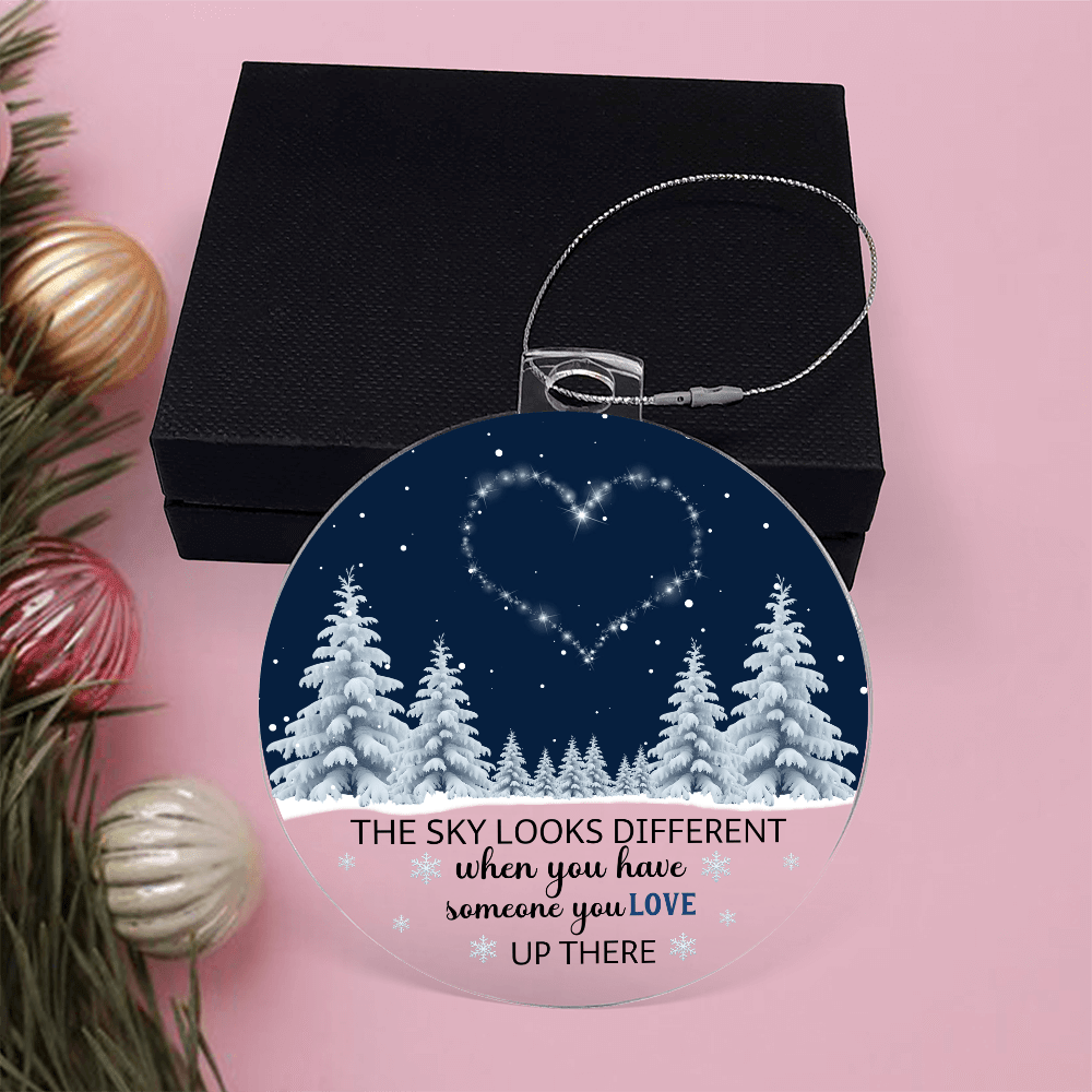 Acrylic Memorial Ornament - "Someone You Love Up There" (Starry Heart) - Whimsical Shoppe
