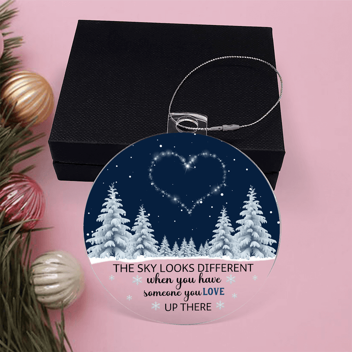 Acrylic Memorial Ornament - "Someone You Love Up There" (Starry Heart) - Whimsical Shoppe