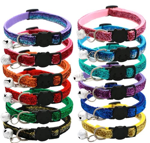 Adjustable Colorful Cat Collar with Bell for Pets - Whimsical Shoppe