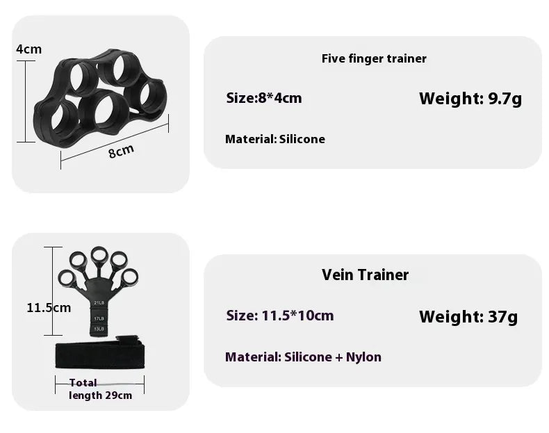 Adjustable Grip Strength Trainer Kit (5KG - 60KG) - 7 Piece Set - Whimsical Shoppe