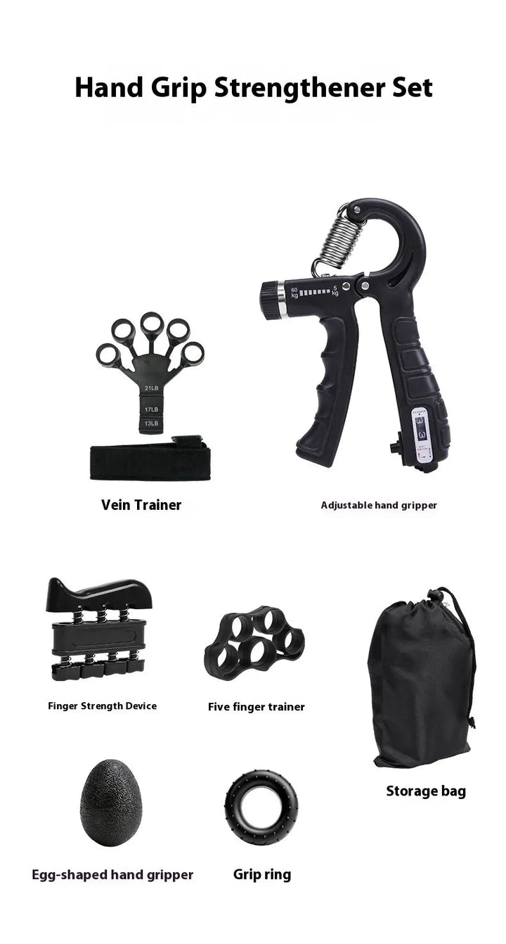 Adjustable Grip Strength Trainer Kit (5KG - 60KG) - 7 Piece Set - Whimsical Shoppe