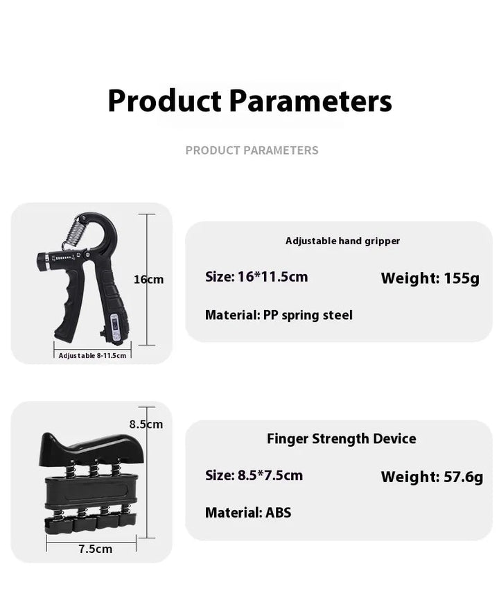 Adjustable Grip Strength Trainer Kit (5KG - 60KG) - 7 Piece Set - Whimsical Shoppe