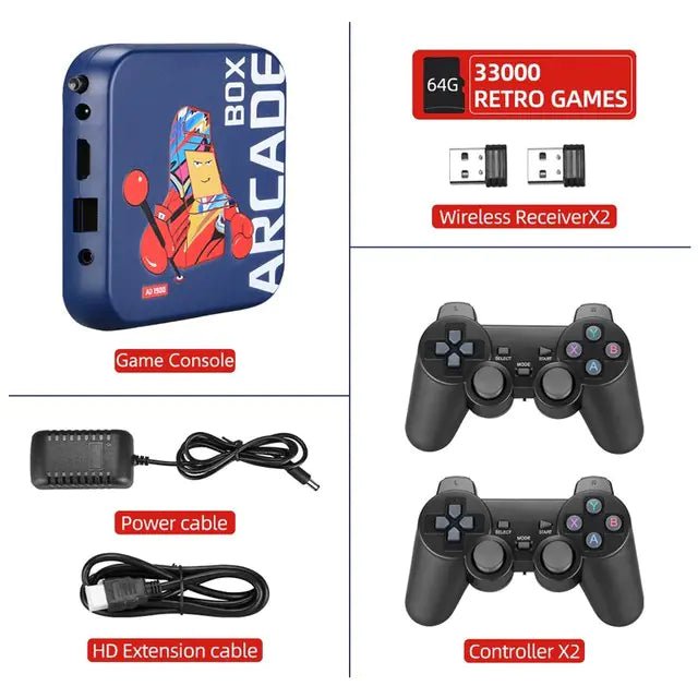 ARCADE Retro TV Game Console – 50,000 Games, Compact ABS Design, AAA Battery Powered (Ages 14+) - Whimsical Shoppe