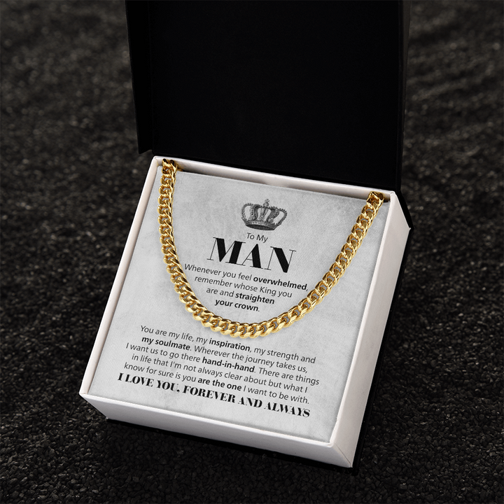 Cuban Link Chain Necklace for Him – Men's Cuban Chain Gift for Boyfriend, Husband or Partner with Inspirational Message Card