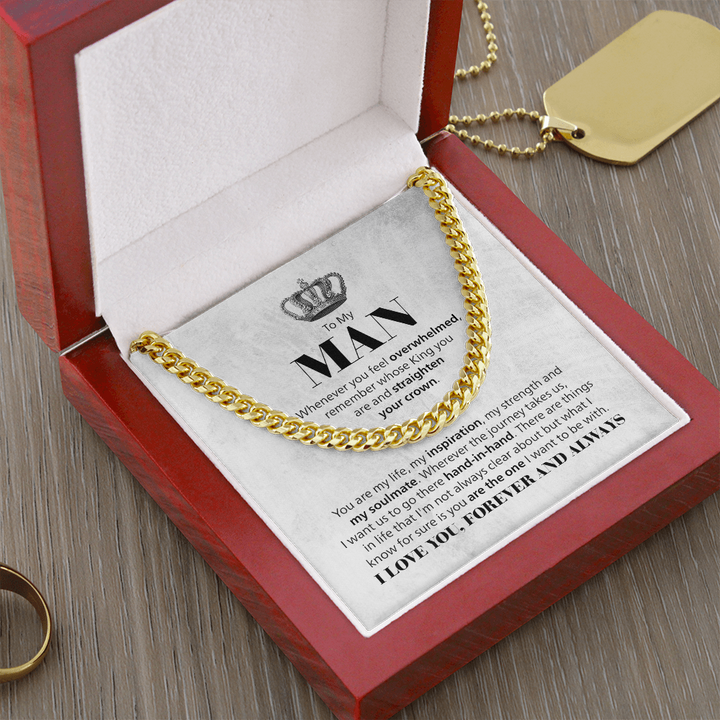 Cuban Link Chain Necklace for Him – Men's Cuban Chain Gift for Boyfriend, Husband or Partner with Inspirational Message Card