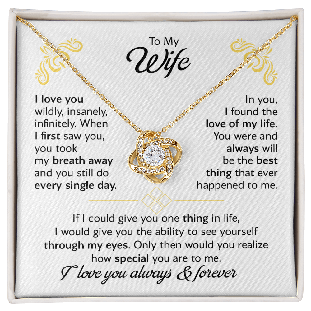 Love Knot Jewelry with Message Card for Wife
