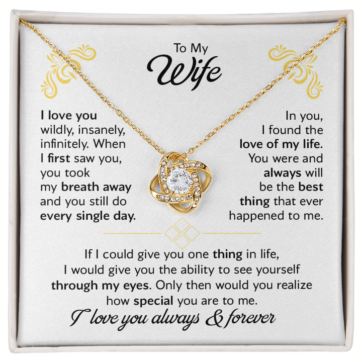 Love Knot Jewelry with Message Card for Wife
