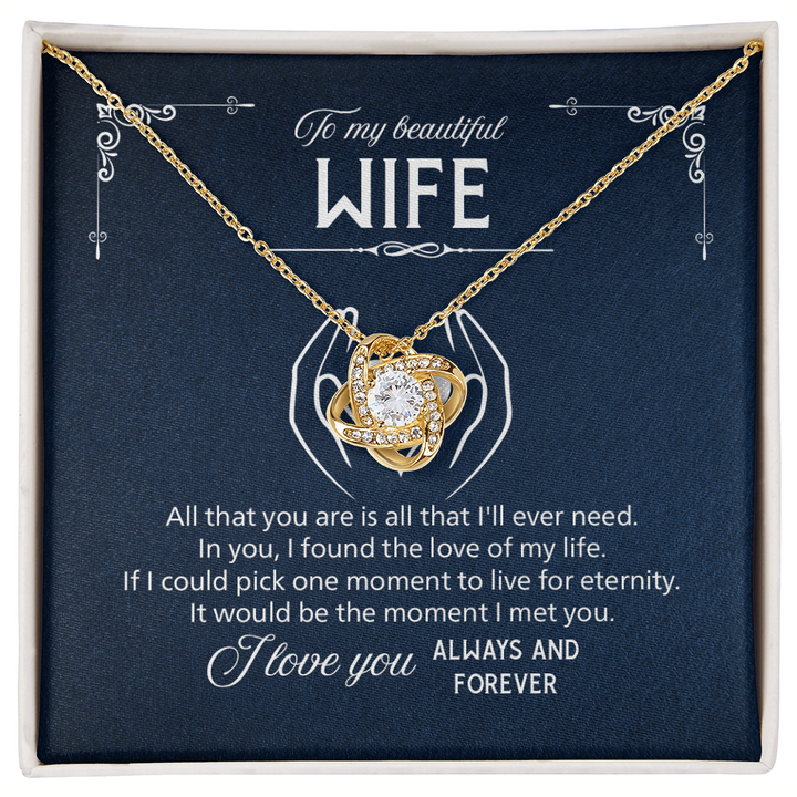 Love Knot Jewelry with Message Card for Wife
