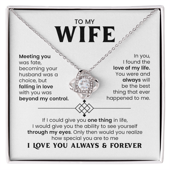Love Knot Necklace for Wife with Luxury Gift Box
