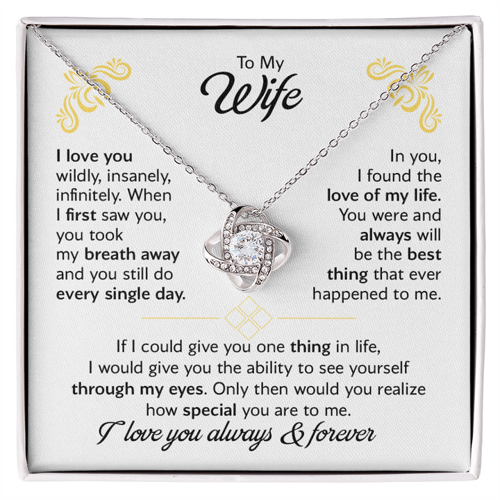 Love Knot Necklace for Wife with Luxury Gift Box
