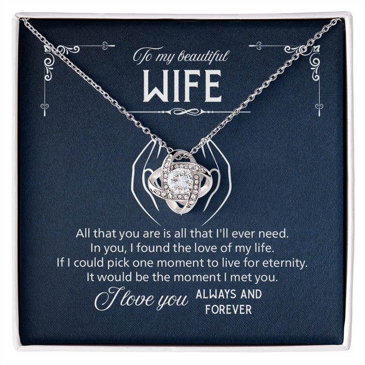 Love Knot Necklace for Wife with Luxury Gift Box
