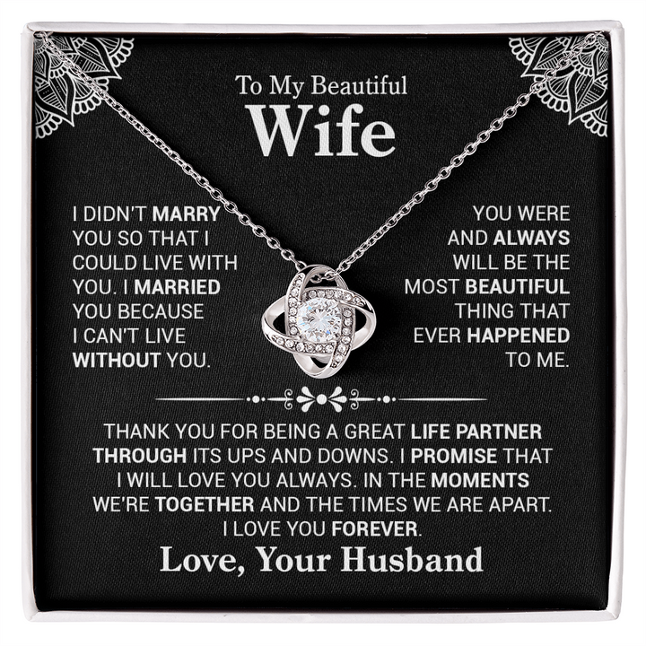 Love Knot Necklace for Wife with Luxury Gift Box
