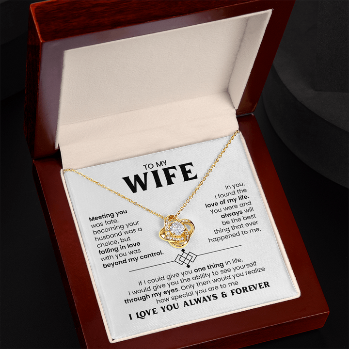 Love Knot Necklace for Wife – Romantic Necklace Gift from Husband with Luxury Gift Box and Message Card
