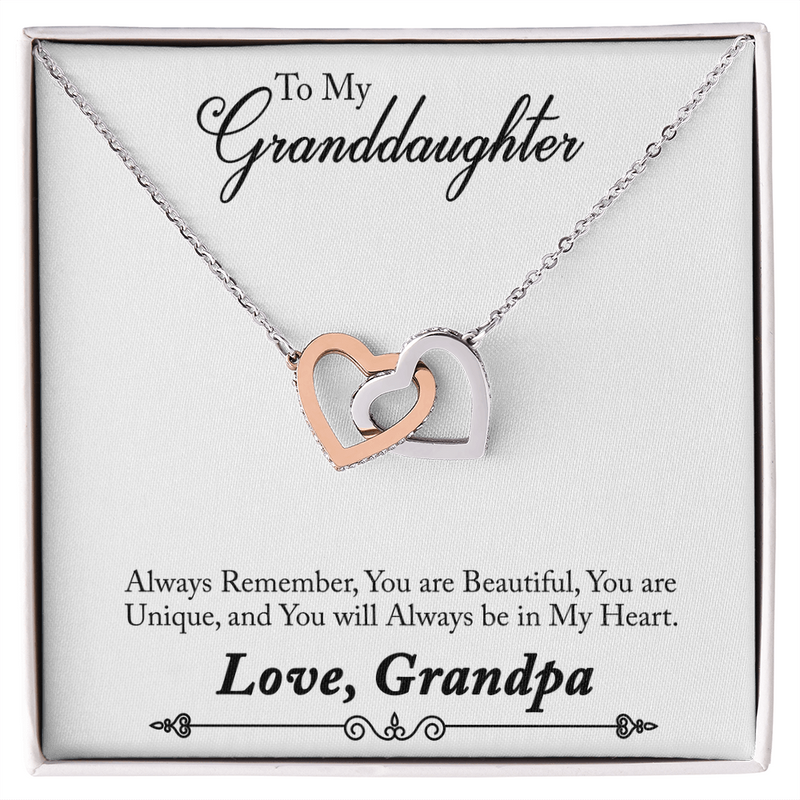 Interlocking Hearts Necklace - For Granddaughter From Grandpa