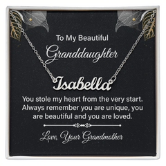 Custom Name Necklace - For Granddaughter From Grandmother