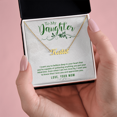 Custom Name Necklace - For Daughter From Mom