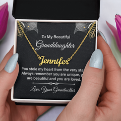 Custom Name Necklace - For Granddaughter From Grandmother