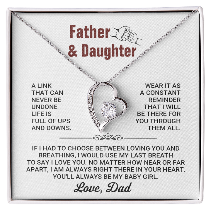 Father and Daughter Forever Love Heart Necklace
