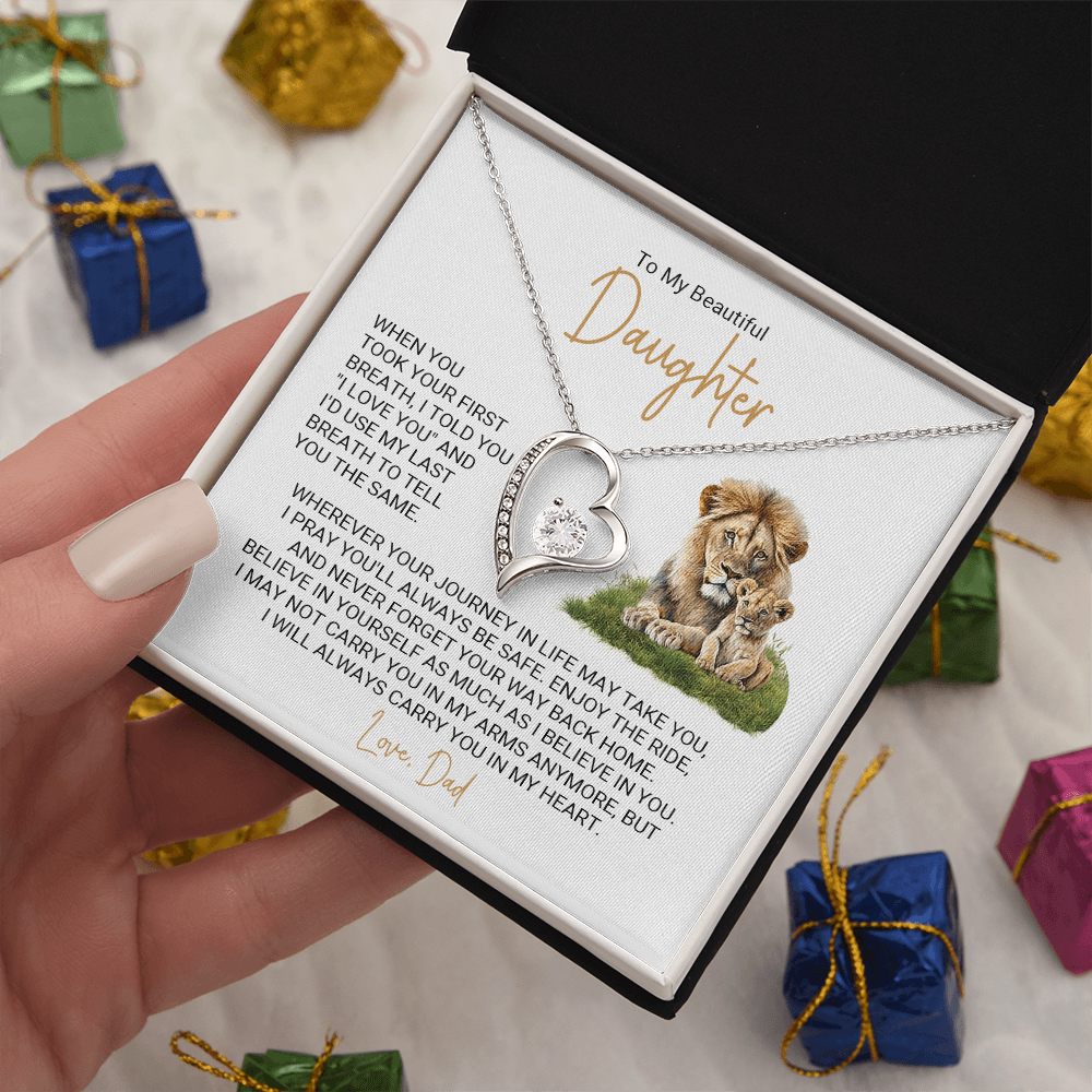 Father Daughter Lion Necklace Gift
