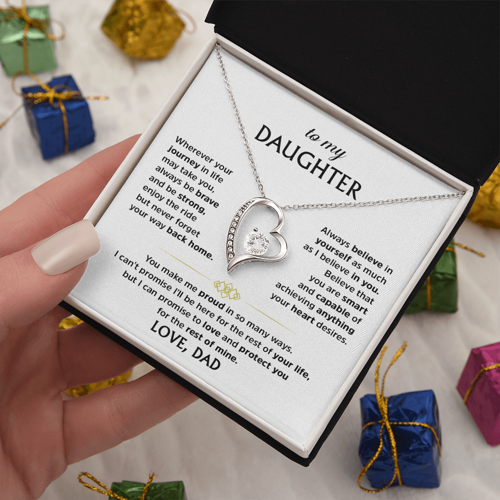 Father Daughter Necklace with Message Card